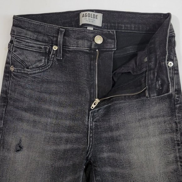 AgoldE Sophie High Rise Skinny Distressed Jean in Silence, Dark Grey - Picture 10 of 13